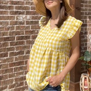 Yellow gingham top